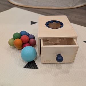 Baby Wood Toys - Grimms Grasping Beads And Panda Crate Permanence Box